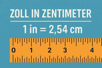 Zoll in Zentimetern